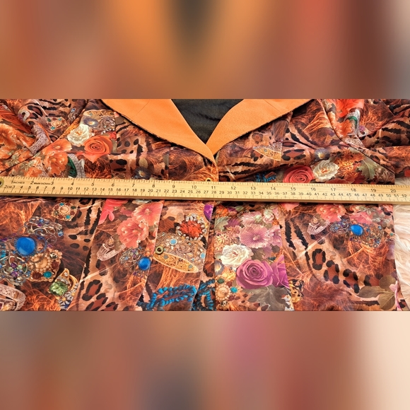 ROSSI ROMA FANCY Multicolor  COAT JACKET design Large NWT  Made in Italy Jewelry - Picture 12 of 13